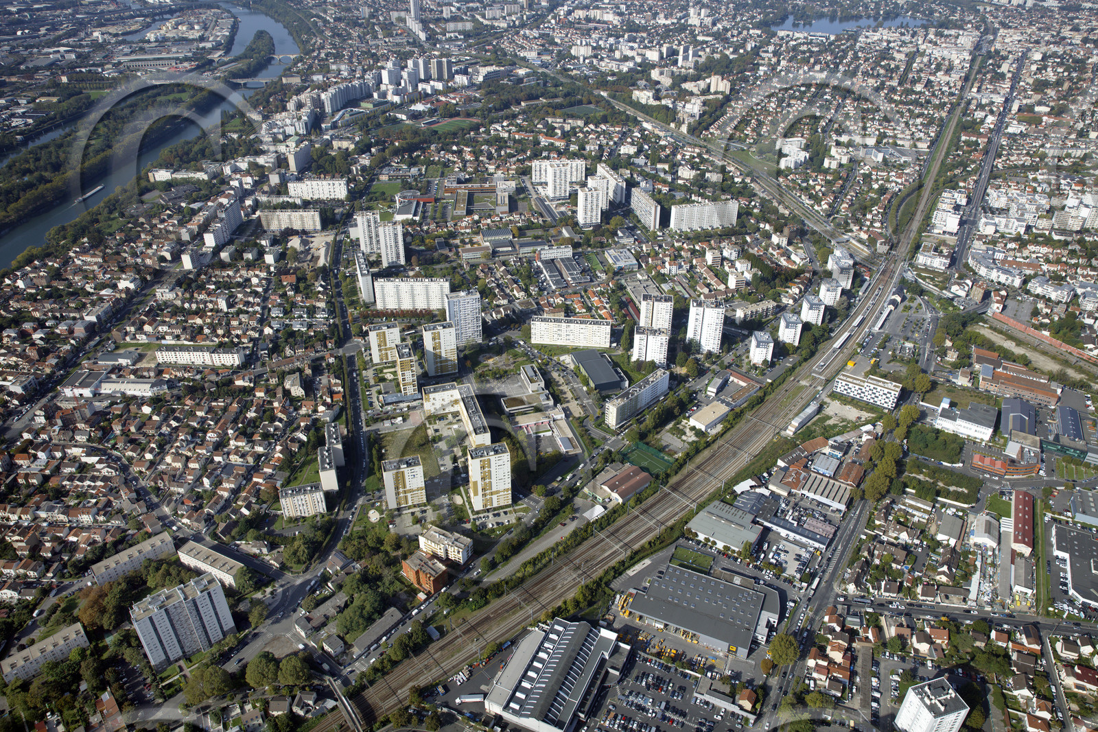 Le département de Seine-Saint-Denis (Région Ile-de-France) en vues aériennes obliques